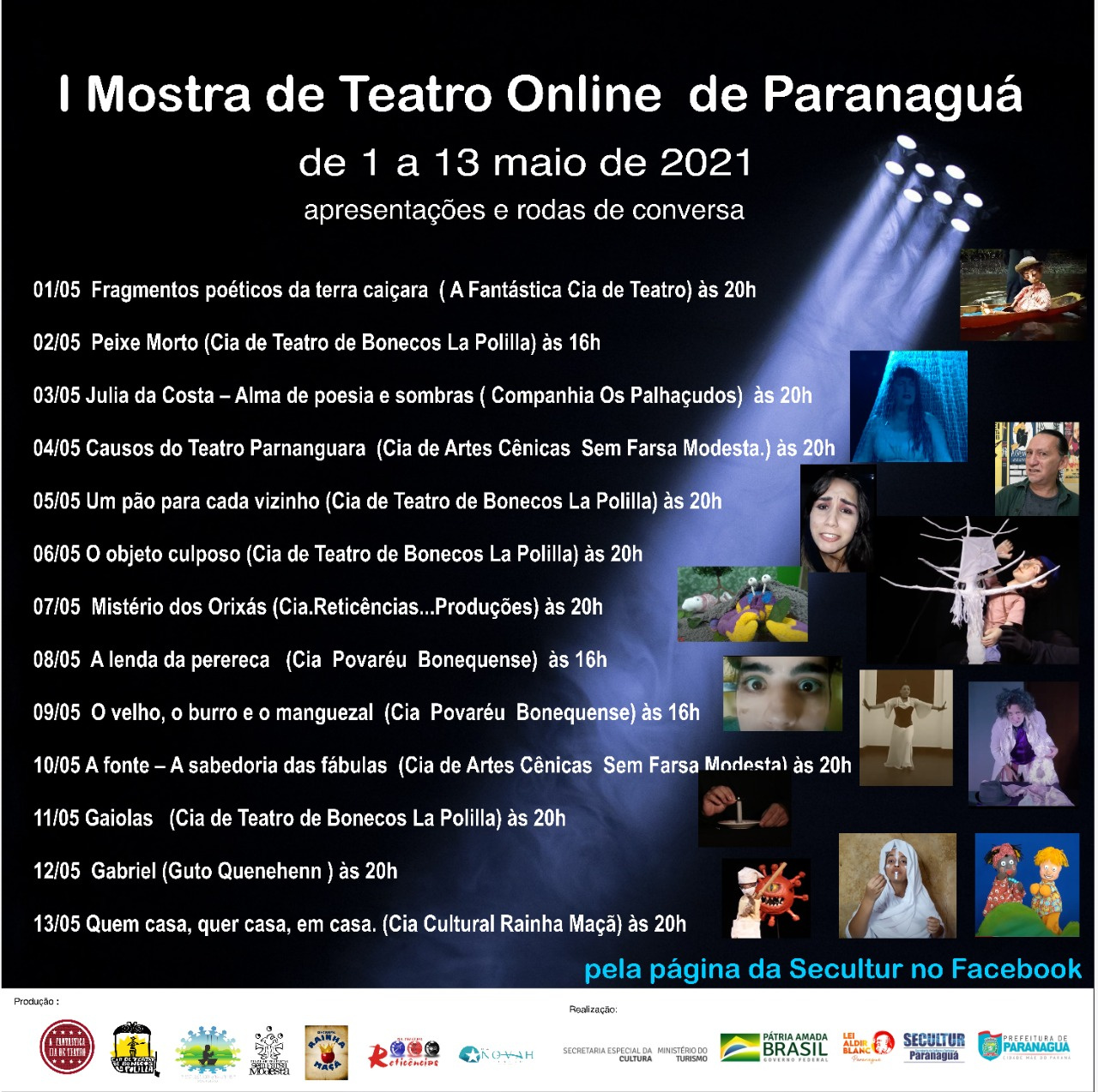 92c3c620-1244 Secretaria de Cultura realizará a 1ª Mostra de Teatro online de Paranaguá