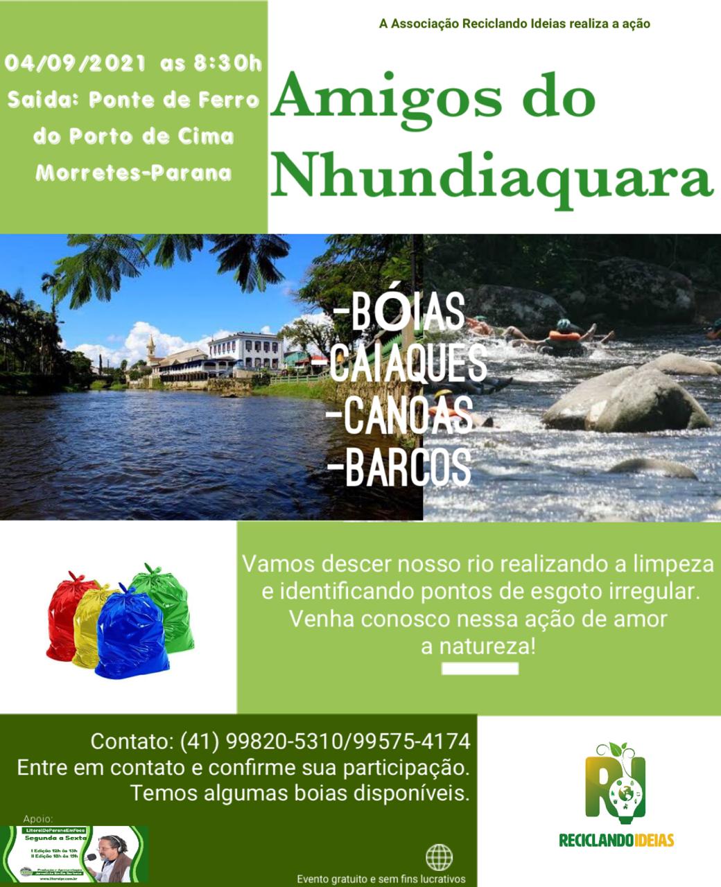 ddbf8f94-bed2-444f-83ab-02672b764b78 Amigos do Nhundiaquara: associação realiza ação de limpeza e inspeção de pontos de esgoto no rio