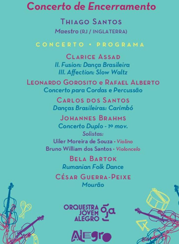 Encerramento do Festival da Orquestra Jovem Alegro em Antonina, tem novo local de apresentação