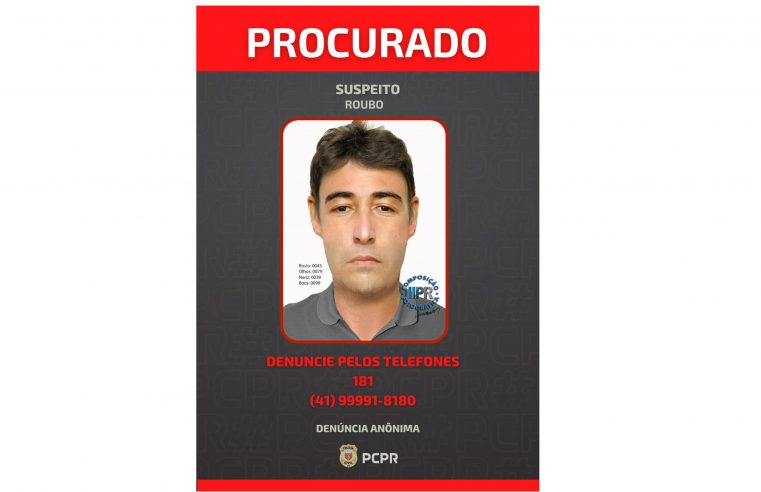 Polícia Civil divulga retrato falado de suspeito de roubo na cidade de Matinhos