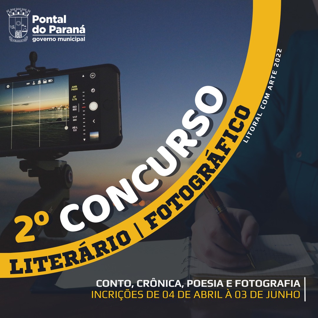 Prefeitura de Pontal está com inscrições abertas para 2ª edição do Concurso Literário e Fotográfico, Litoral com Arte 2022