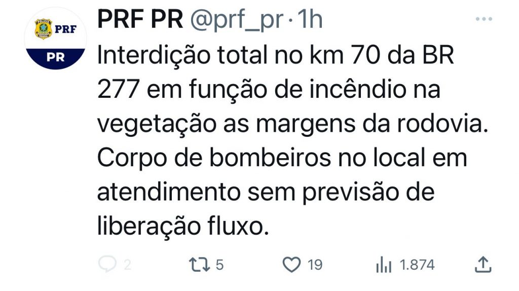 641d93bc-13f7-46ea-8830-3667be4057b0-1024x574 Incêndio na BR-277 complica trânsito entre Curitiba e Litoral